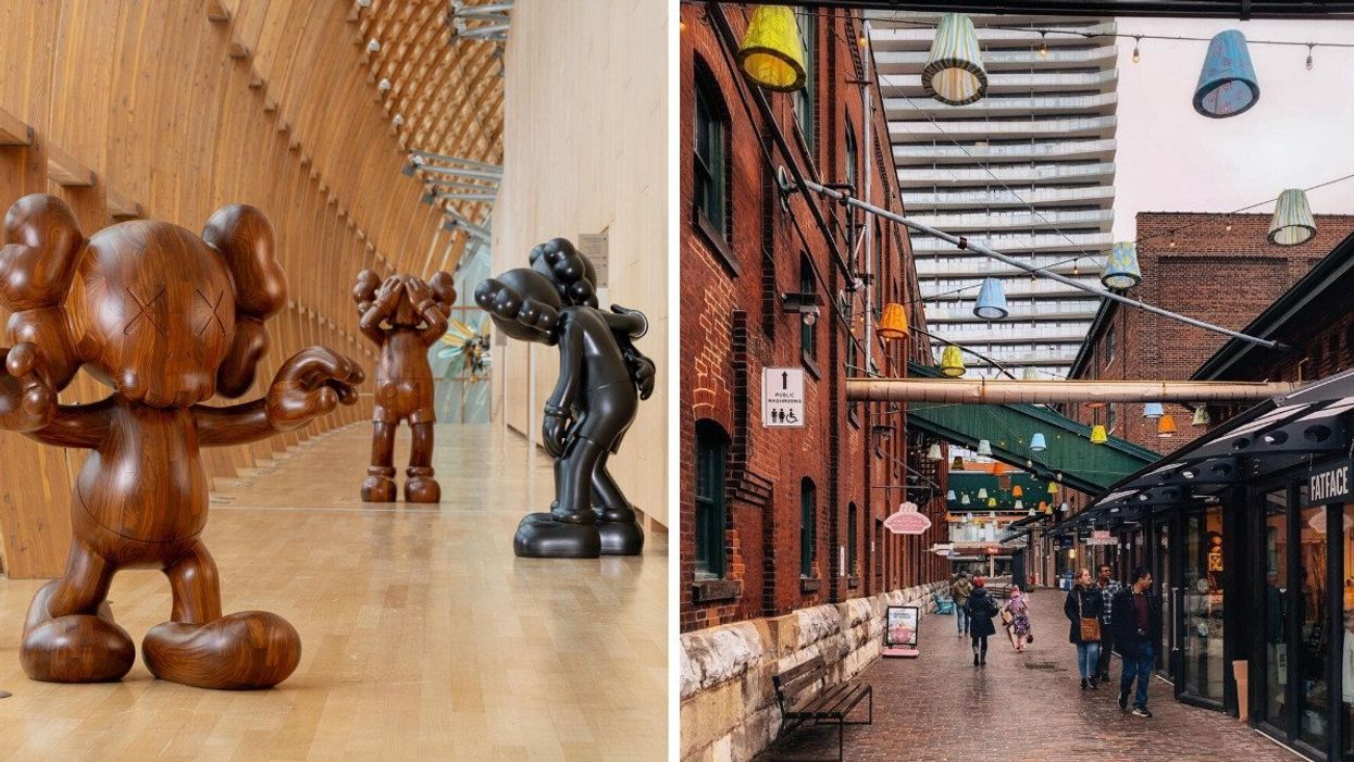 The Art Gallery of Ontario. Right: The Distillery District.